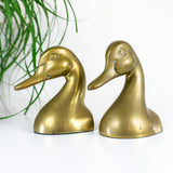 Pair of 1960s BRASS DUCK BOOKENDS