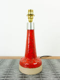 1970s Glossy Red DANISH MIDCENTURY POTTERY Table Lamp