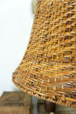 Midcentury WICKER PENDANT LAMP rustic farmhouse decor