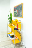 Iconic egg-yolk 1970s FOLDABLE SERVING TROLLEY Dinett by Bremshey