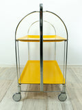 Iconic egg-yolk 1970s FOLDABLE SERVING TROLLEY Dinett by Bremshey
