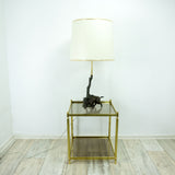 Unique large wild BOAR TABLE LAMP, zinc casting from ca. 1900