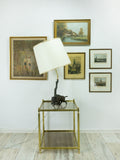 Unique large wild BOAR TABLE LAMP, zinc casting from ca. 1900
