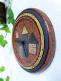 1980s German handpainted ceramic WALL CLOCK by KMK West Germany