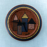 1980s German handpainted ceramic WALL CLOCK by KMK West Germany