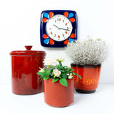 1960s Carstens Tönnishof WGP CERAMIC PLANTER, high glossy fire red