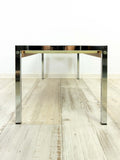MIDCENTURY 1960s chromed faux-wood SIDE Coffee TABLE or Plant Stand
