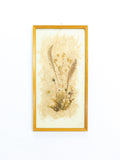 Large 1960s vintage DRIED FLOWERS wall art picture wooden framed