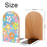 Size diagram of the Pastel Daisy bookend: 12 cm wide, 17 cm high, base 10 by 5 cm