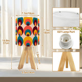70s Retro Wooden Tripod Lamp – Mid Century Accent Light with Remote Control
