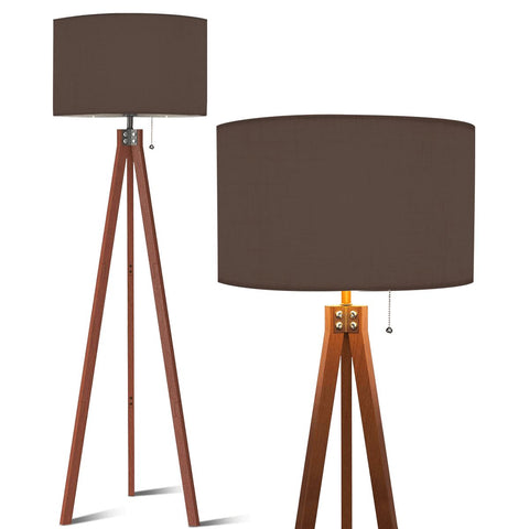 Nordic Retro Tripod Floor Lamp, Mokka Brown Shade