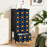 Blue Yellow 70s Retro Dresser: Midcentury Modern Cabinet