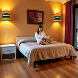 70s Retro Wall Sconces Set –  Smart LED, Stripes Rainbow