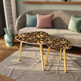 Triangle 60s Retro Tripod Nesting Table Set, Wood Pattern