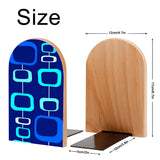 Size diagram of the Blue Atomic Squares bookend: 12 cm wide, 17 cm high, base 10 by 5 cm