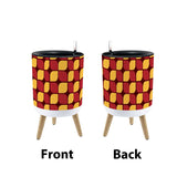 70s Scandi Style Plant Pot, Wooden Legs, Geometric Pattern