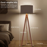 Nordic Retro Tripod Floor Lamp, Mokka Brown Shade