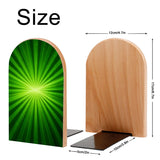 Size diagram of the Green Sunburst bookend: 12 cm wide, 17 cm high, base 10 by 5 cm