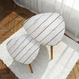 Triangle 60s Retro Tripod Nesting Table Set, White Wood Grain