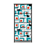60s Atomic Cat Retro Dresser: Midcentury Modern Fabric Storage Cabinet