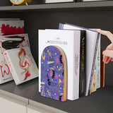Jazz Music retro wooden bookend on a dark shelf with books