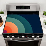 Retro 70s Rainbow Midcentury Duvet Cover Set: Blue Green Orange Bedding