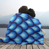 Blue Retro 70s Runner Rug – Midcentury Peacock Eyes Pattern | Multiple Sizes