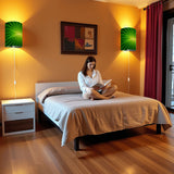 70s Retro Wall Sconces Set –  Smart LED, Sunburst Green