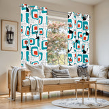 50s Atomic Cat Mid Grommet Blackout Curtains: Midcentury Modern Panel Set