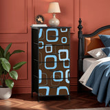 60s Atomic Retro Dresser: Brown Blue Midcentury Modern Storage Cabinet