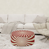 Retro 70s Sunburst Inflatable Ottoman – Midcentury Modern Portable Footstool