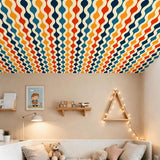 Retro 70s Self-Adhesive Wall Panel Kit: Waterproof Kitchen Bathroom Tiles