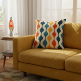 70s Retro Midcentury Pillow Cover – Soft Cotton Blend Sofa Cushion