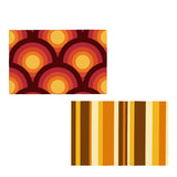 Retro Striped Midcentury Drink Coasters – Cork Back Set of 4