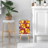 Retro 70s Nordic Trash Can with Lid: Mid-Century Kitchen Office Wastebasket