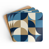 Retro 60s Corkwood Coaster Set | Midcentury Home Decor Gift