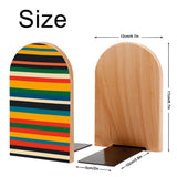 Size diagram of the Rainbow Stripe bookend: 12 cm wide, 17 cm high, base 10 by 5 cm