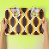 Retro 60s Midcentury Lap Tray – Large Plastic Dinner or Drinks Serving Tray