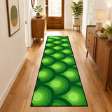 Retro 70s Runner Rug – Midcentury Green Peacock Eye | Multiple Sizes