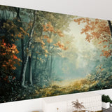 Foggy Tree Path Oil Painting Full-Wall Peel & Stick Wallpaper - Custom Sizes