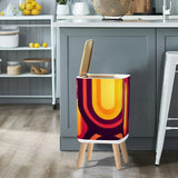 Midcentury Modern Nordic Trash Can with Lid: 70s Retro Vibrant Wastebasket