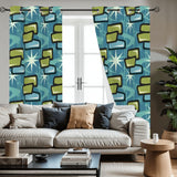 Retro 50s 60s Blackout Curtains: Mid-Century Modern Grommet Panels