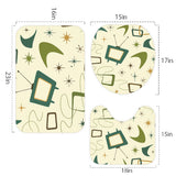 60s Retro Atomic Bathroom Rugs Set | Midcentury Modern Bathroom Decor