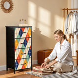 Retro 60s 4-Drawer Dresser - Mid Century Style Fabric Storage Cabinet