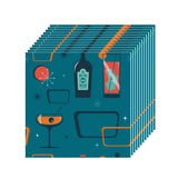 50s Atomic Kitchen Self-Adhesive Wall Panel Kit: Waterproof PVC Tiles