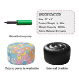 70s Retro Hippie Style Inflatable Ottoman – Midcentury Flower Power Lounge Seat