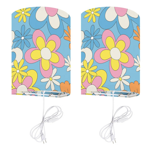 70s Retro Wall Sconces Set –  Smart LED, Multicolor Flowers