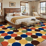 Big Polka Dots 70s Retro Rug 12x9 ft – Midcentury Plush Non-Slip Carpet