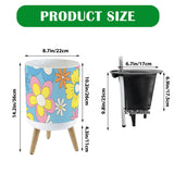 Midcentury Modern Retro Plant Pot with Wooden Legs - 70s Flower Power