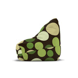 Retro 70s Bean Bag Chair Cover | Cozy Floor Seating in 2 Sizes | Midcentury Modern Decor Gift for Kids Adults | Green Brown Beige